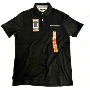 NEW TAHARI Men's Pima Cotton Short Sleeves Polo - Black